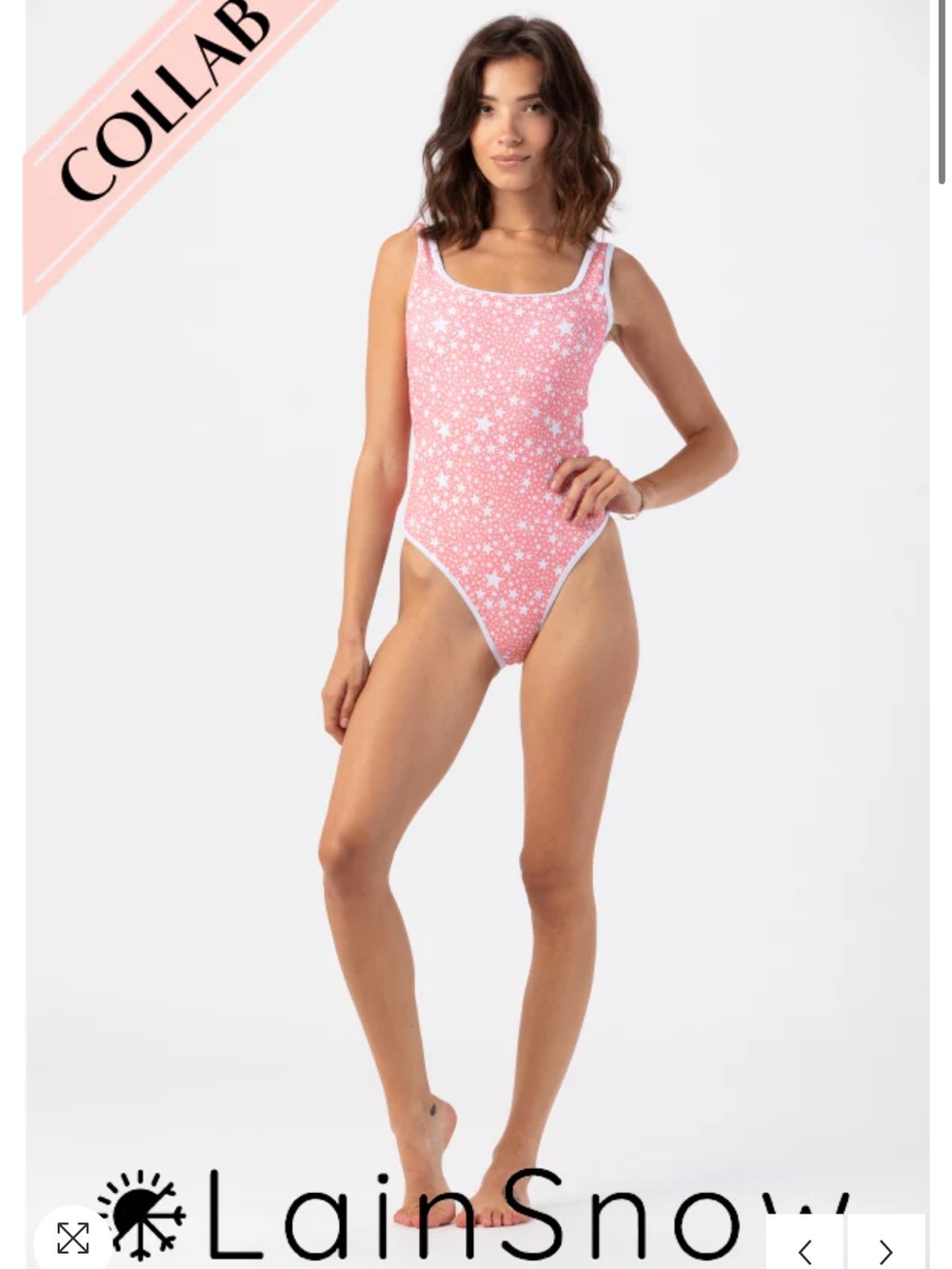 LainSnow x Tiare Hawaii Large NWOT Ocean Isle One-Piece Swimsuit Stars Print